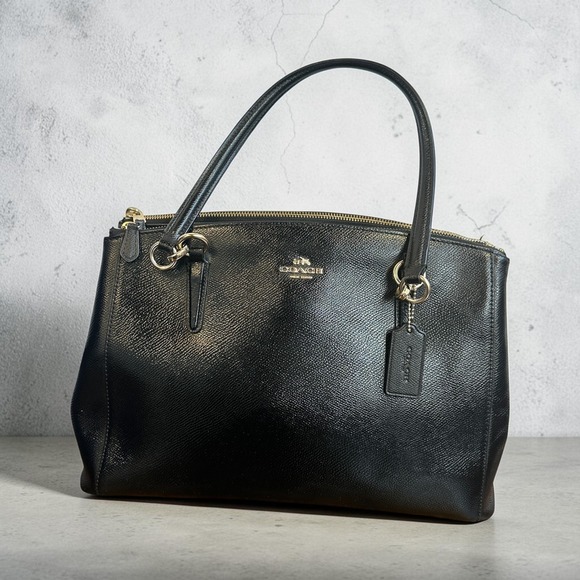 Coach Handbags - Coach Christie Carryall Blk Crossgrain Leather Satchel Bag F36606 *No Strap